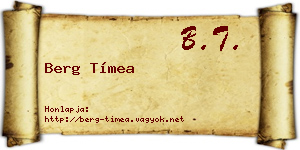 Berg Tímea névjegykártya